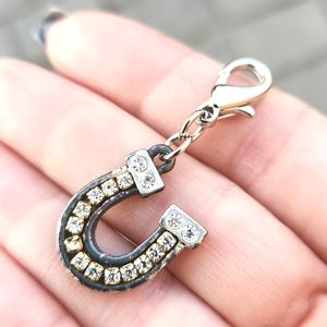 Maximal Art By John Wind Silver Tone Swarovski Crystal Horseshoe Charm